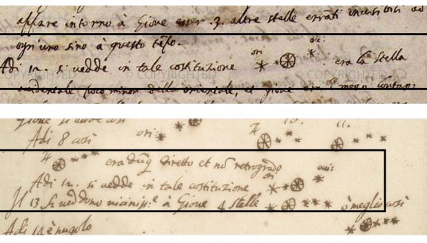 Comparativa entre un texto verdadero y uno falso de Galileo