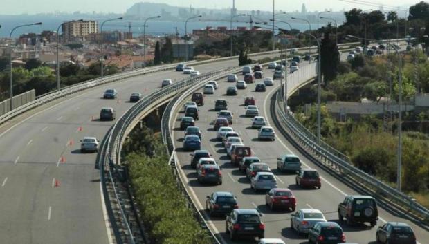 Carril auxiliar en funcionamiento