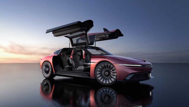 La mítica firma vuelve a la mano con este coupé eléctrico diseñado por Italdesign que tiene unas espectaculares puertas de alas de gaviota. Se fabricarán 88 unidades a partir de 2024. La batería de 100 kWh que homologa más de 100 kilómetros de autonomía.