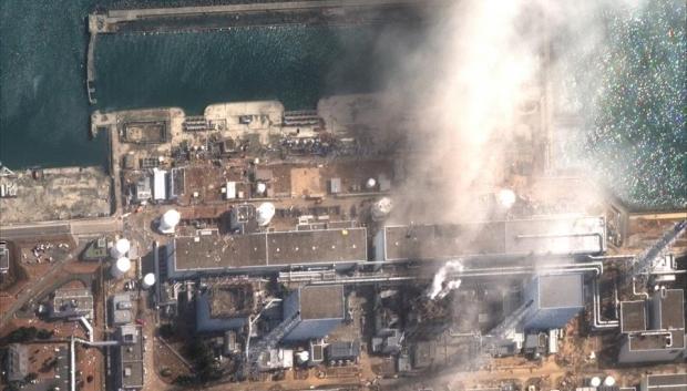 Imagen satelital de la central nuclear de Fukushima, Japón, tras la explosión del reactor