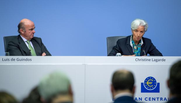 Christine Lagarde y Luis de Guindos, presidenta y vicepresidente del Banco Central Europeo (BCE)