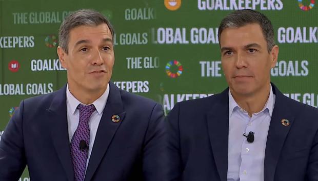 Sánchez se quita la corbata en un foro organizado por Bill Gates después una broma por llevarla