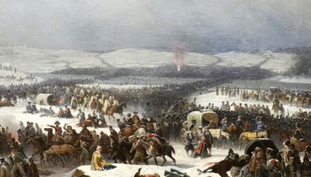 Napoleón cruzando el Berézina (1866). Óleo sobre lienzo de January Suchodolski