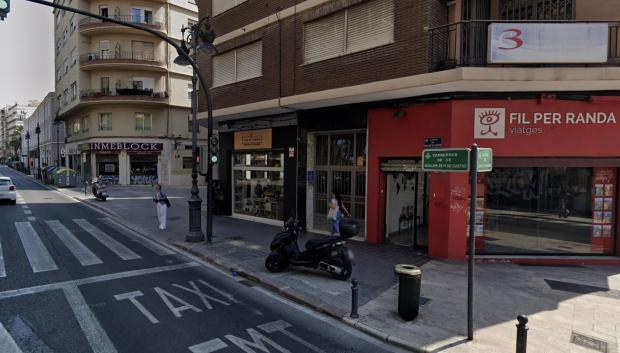 El lugar en el que tuvo lugar la agresión, en la calle Guillem de Castro, de Valencia