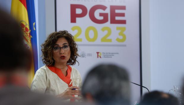 María Jesús Montero durante la rueda de prensa