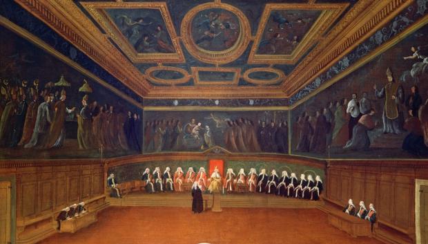 La sala del Consejo de los Diez, Palacio Ducal, Venecia por Gabriele Bella
