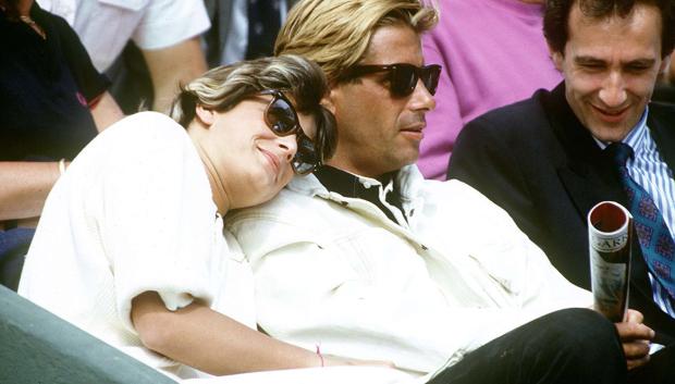 Princess Stephanie of Monaco with Mario Oliver during Roland Garros 1987
