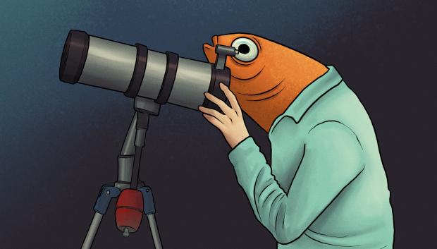 Ilustración: pez telescopio