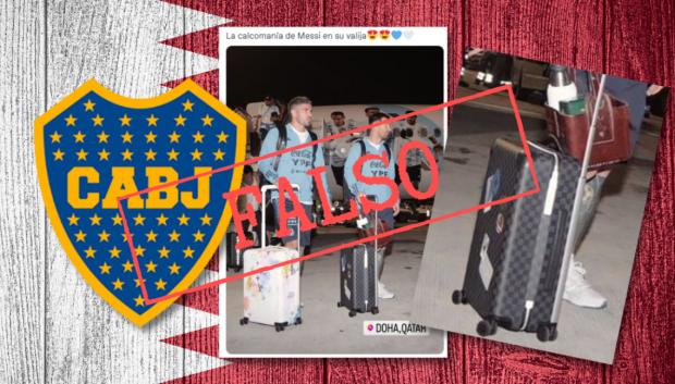 El bulo de la pegatina del Bocca Juniors en la maleta de Messi