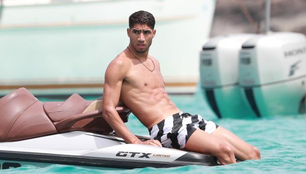 Soccerplayer Achraf Hakimi on holidays in Ibiza 03/08/2020