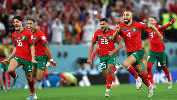 Celebración de la selección de Marruecos