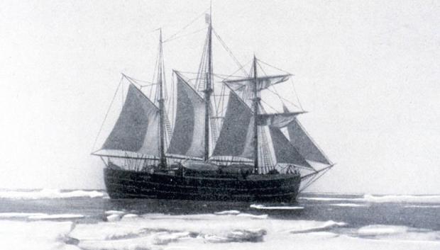 Navío Fram en la Antártida