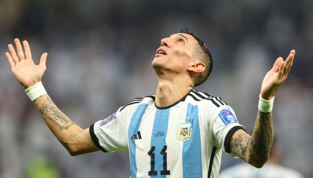 Editorial Use Only
Mandatory Credit: Photo by Kieran McManus/Shutterstock (13670809bv)
Angel Di Maria of Argentina scores and celebrates 2-0
Argentina v France, FIFA World Cup 2022, Final, Football, Lusail Stadium, Al Daayen, Qatar - 18 Dec 2022 *** Local Caption *** .