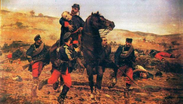 Muerte del Marqués del Duero, por Joaquín Agrasot, pintura de 1884.