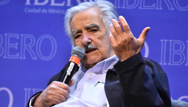 Former Uruguayan President Jose Mujica speaks during a press conference before meets with students of Ibero University as part of his working visit to Mexico on December 2, 2019 in Mexico City, Mexico