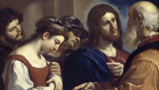 'La mujer sorprendido en adulterio', de Guercino