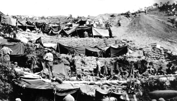 Campamento de soldados de Nueva Zelanda en Anzac Cove 1915