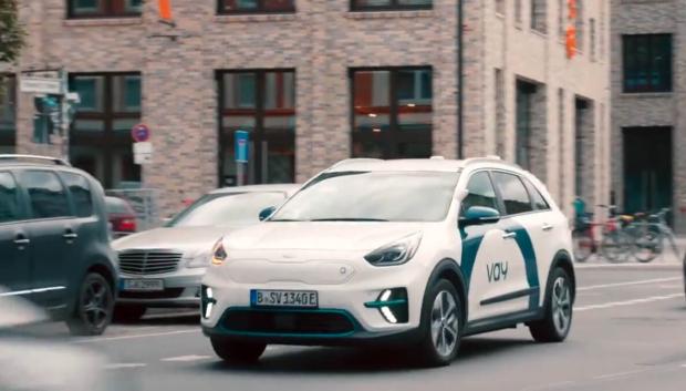 El coche durante un trayecto de conducción autónoma