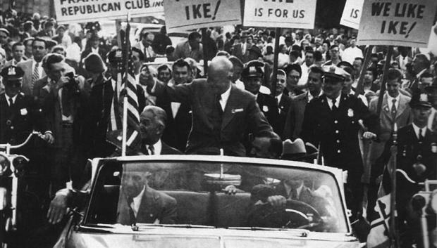 Caravana electoral de Eisenhower en septiembre de 1952 en la ciudad de Baltimore (Maryland)