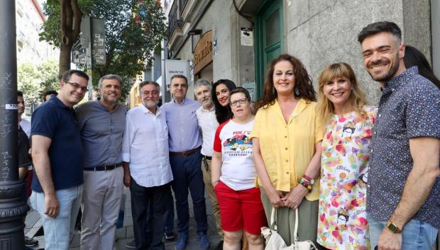 Chema Dávila junto al ministro Fernando Grande-Marlaska y los socialistas José Manuel Franco, Felipe Sicilia y Pepu Hernández