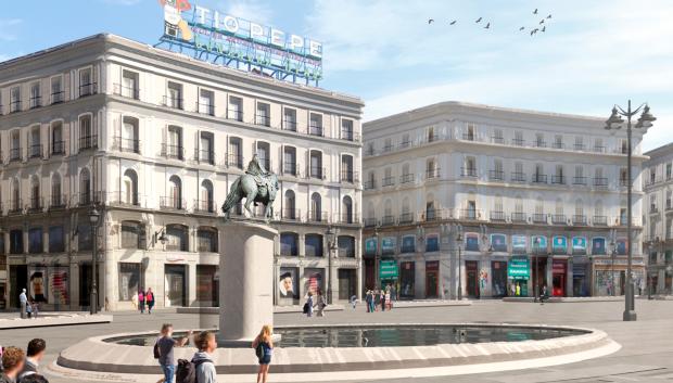 Así se verá la estatua de Carlos III en la nueva Puerta del Sol