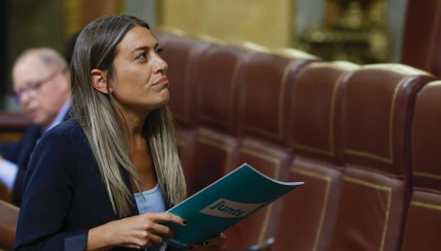 La diputada de Junts per Catalunya Miriam Nogueras durante el debate de la moción de censura de VOX