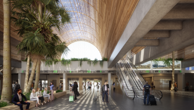 'Render' del interior de la Terminal Sur de la futura estación de Chamartín
