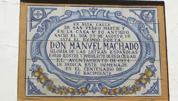 Placa conmemorativa a Manuel Machado