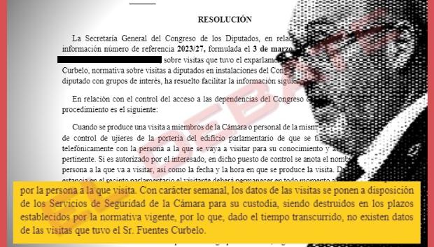 La resolución oficial de la Secretaría General reconociendo la eliminación del registro de visitas al Tito Berni