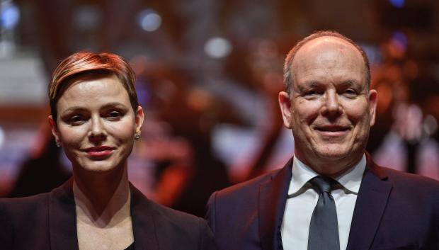 Princess Charlene and Prince Albert of Monaco attend the first Rugby Club Toulonnais (RCT) Hall of Fame ceremony in Toulon, France on April 18, 2023.