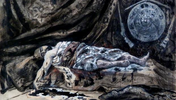 Muerte de Abdulaziz (1876), representación imaginaria del artista francés Victor Masson (1849-1917)