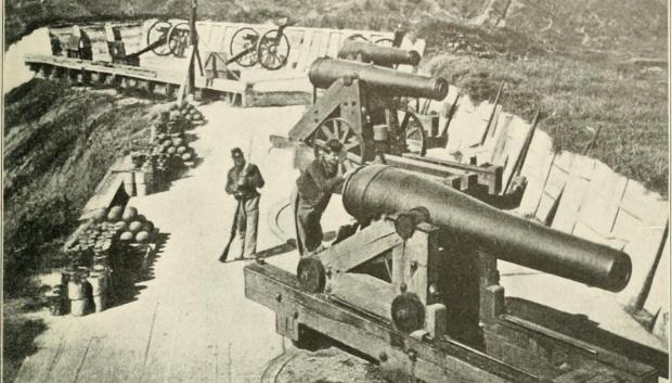 Piezas de artillería pesada utilizadas por la Unión para forzar la rendición de la ciudad sitiada y de sus defensores.