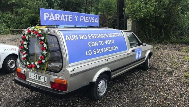En Vigo, en 2019, Ciudadanos usó este curioso vehículo de propaganda electoral