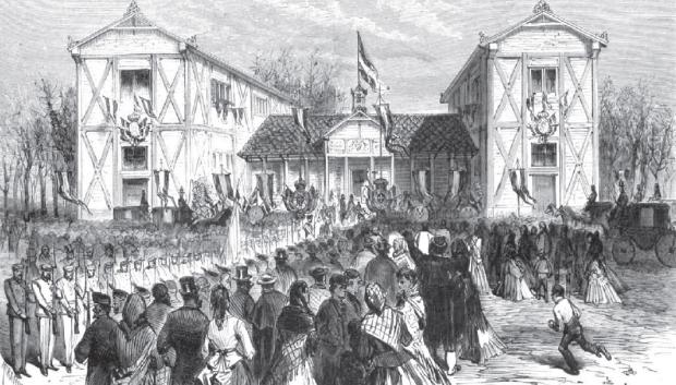 Inauguración del Asilo de Lavanderas. 1872. Dibujo de Fernando Miranda, en La Ilustración Española y Americana