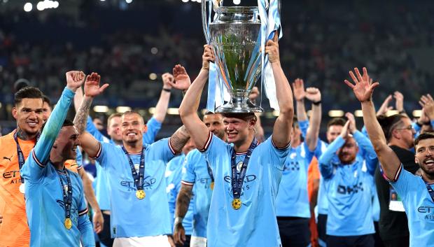 Celebración del Manchester City tras ser campeón de Europa