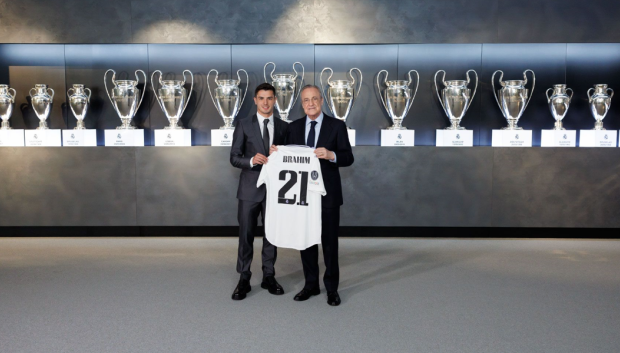 Brahim Díaz, durante la presentación con el Real Madrid