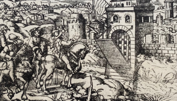 Regreso de Skanderbeg a Krujë, 1444 (xilografía de Jost Amman)
