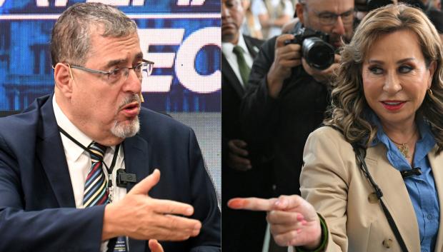 El candidato de izquierda, Bernardo Arévalo y la ex primera dama Sandra Torrez deberán enfrentarse en una segunda vuelta