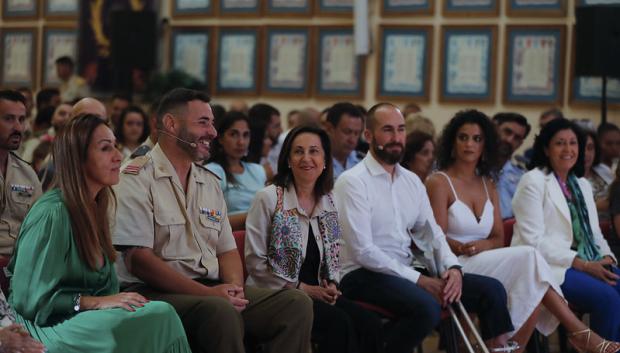 La ministra de Defensa, margarita Robles, durante un momento del homenaje a los heridos de las Fuerzas Armads