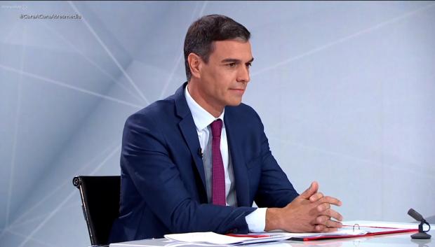 Sánchez durante el debate electoral