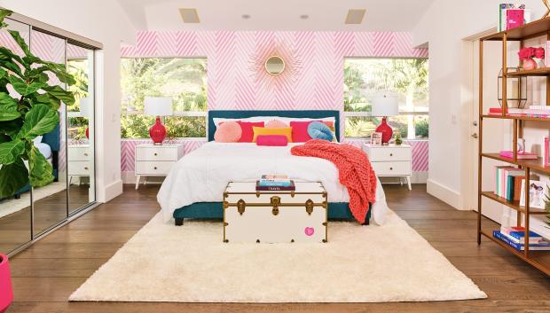 Dormitorio de la mansión de Barbie en Malibú