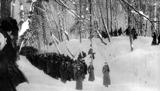 Transporte del cuerpo de Lenin a la estación, 1924