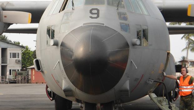 El Hércules C-130 en una misión de apoyo a Centroáfrica