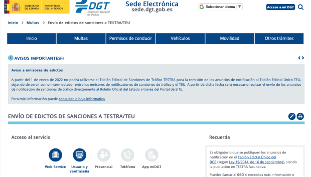 La Dirección Electrónica Vial o el fichero Testra de la web de la DGT pueden ayudar