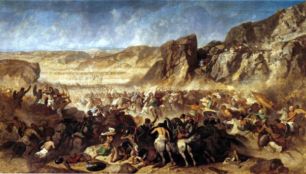 La batalla de Cunaxa, librada entre los persas y diez mil mercenarios griegos de Ciro el Joven, 401 a.C. Louvre, París