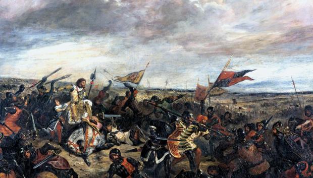 John Hawkwood en la batalla de Poitiers, obra de Eugene Delacroix