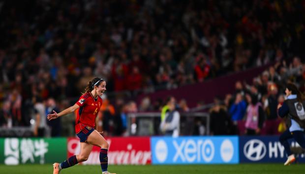 Aitana Bonmatí celebra la victoria en la Copa del Mundo