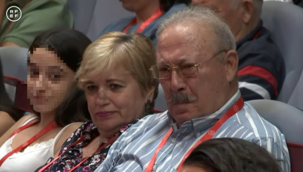 El padre de Luis Rubiales, en primer plano, en la Asamblea de la Federación