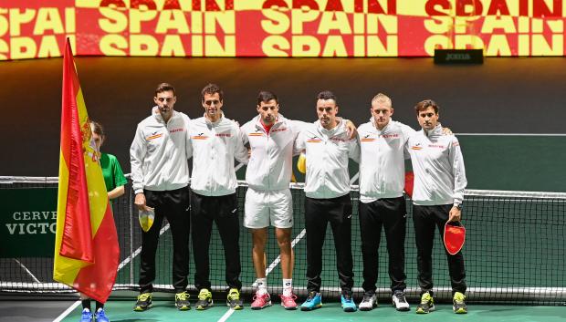 El equipo español en esta edición de la Copa Davis, cuya fase de grupos se disputa estos días en Valencia