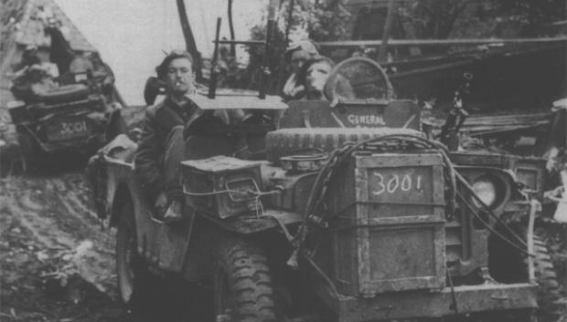 Un Jeep del SAS fotografiado en Francia durante la operación Wallace-Hardy